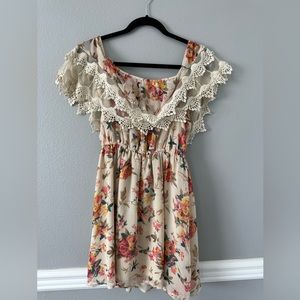 American rag floral off the shoulder strap dress